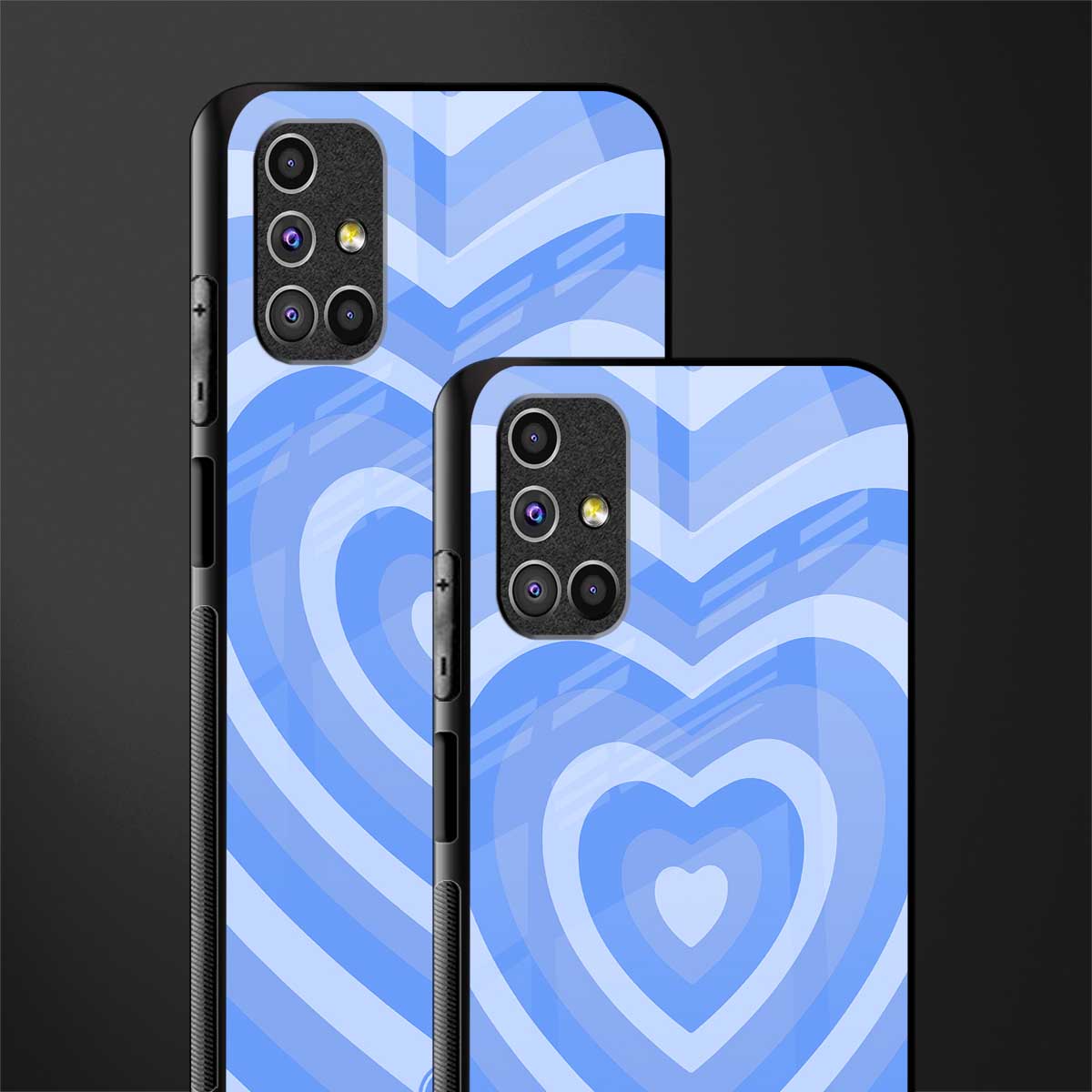 y2k blue hearts aesthetic glass case for samsung galaxy m31s image-2
