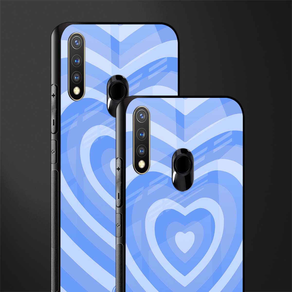 y2k blue hearts aesthetic glass case for vivo u20 image-2