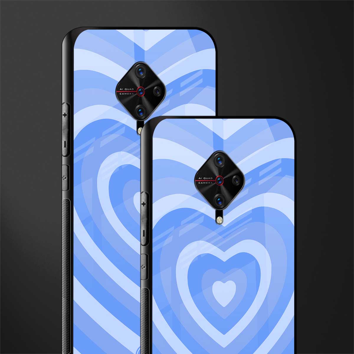 y2k blue hearts aesthetic glass case for vivo s1 pro image-2