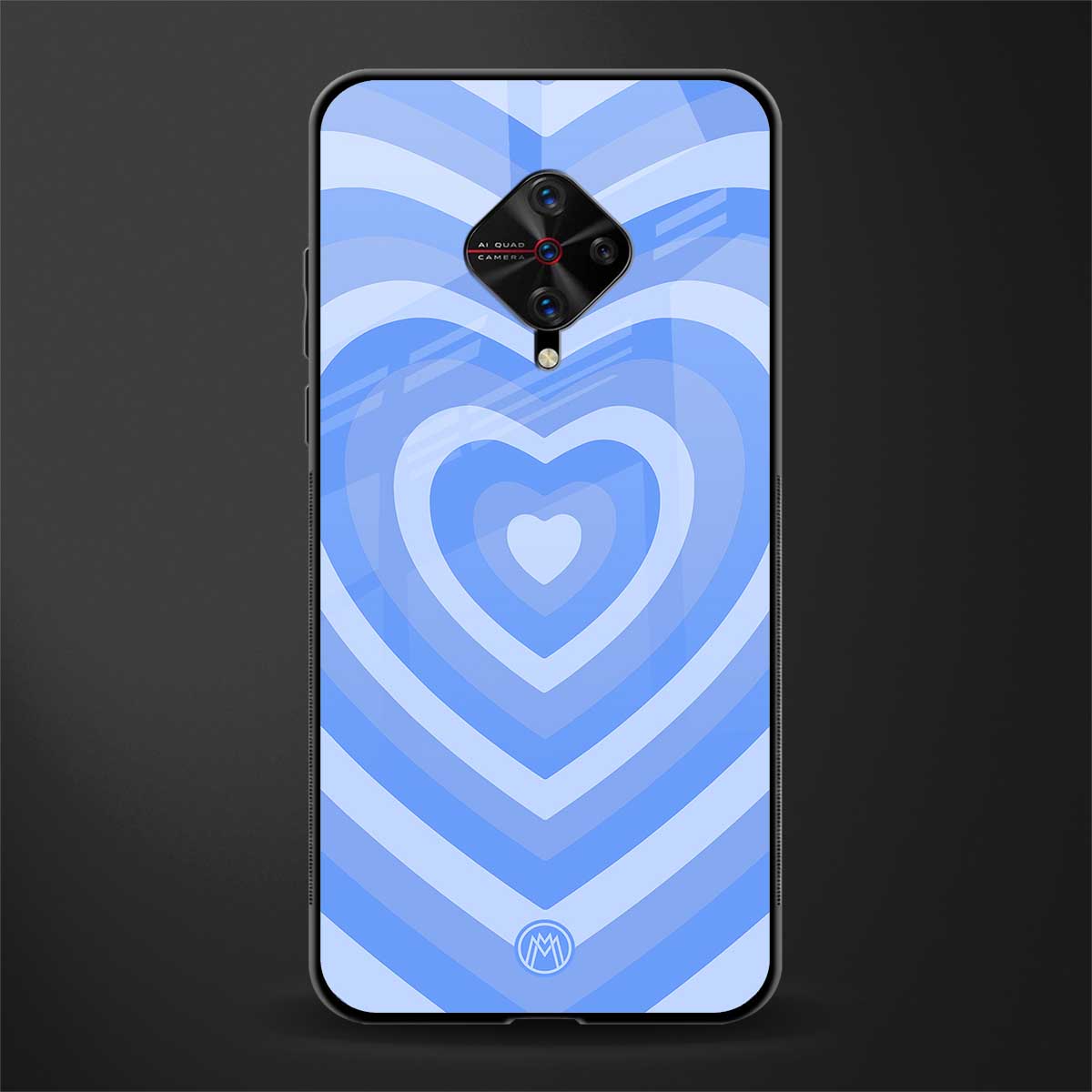 y2k blue hearts aesthetic glass case for vivo s1 pro image