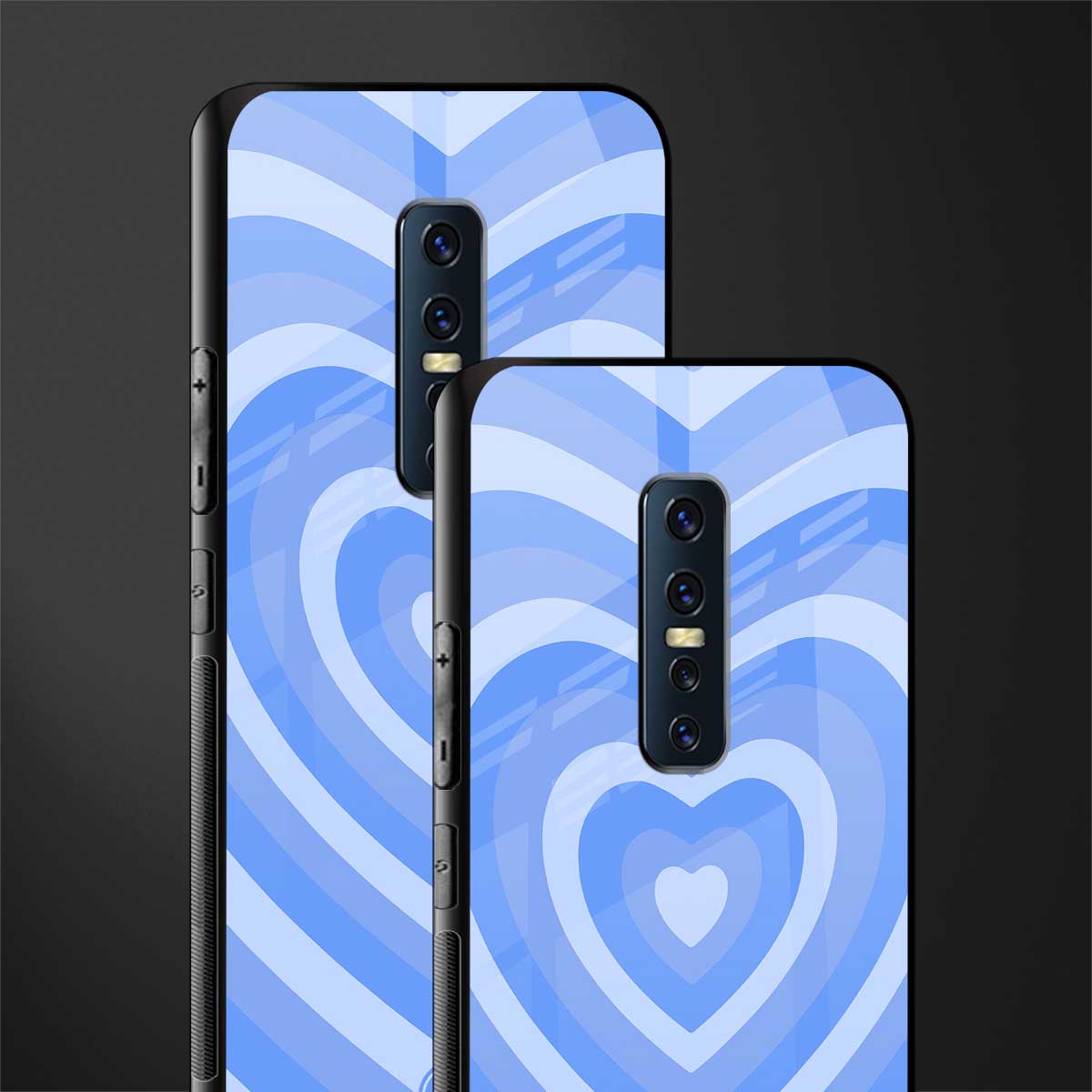y2k blue hearts aesthetic glass case for vivo v17 pro image-2