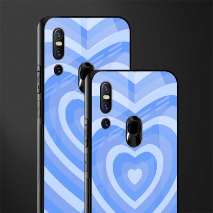 y2k blue hearts aesthetic glass case for vivo v15 image-2