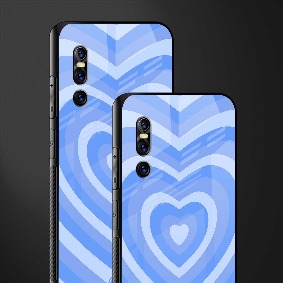 y2k blue hearts aesthetic glass case for vivo v15 pro image-2