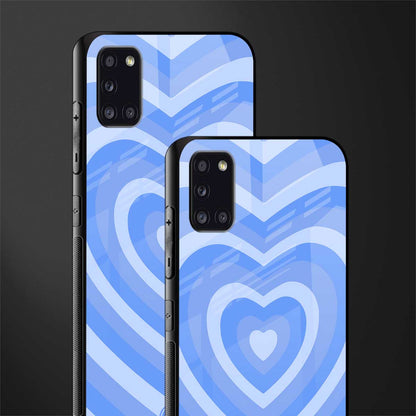 y2k blue hearts aesthetic glass case for samsung galaxy a31 image-2