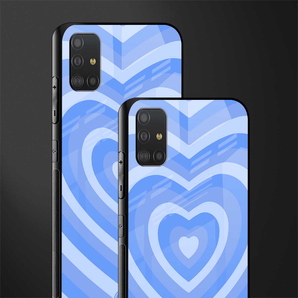y2k blue hearts aesthetic glass case for samsung galaxy a51 image-2