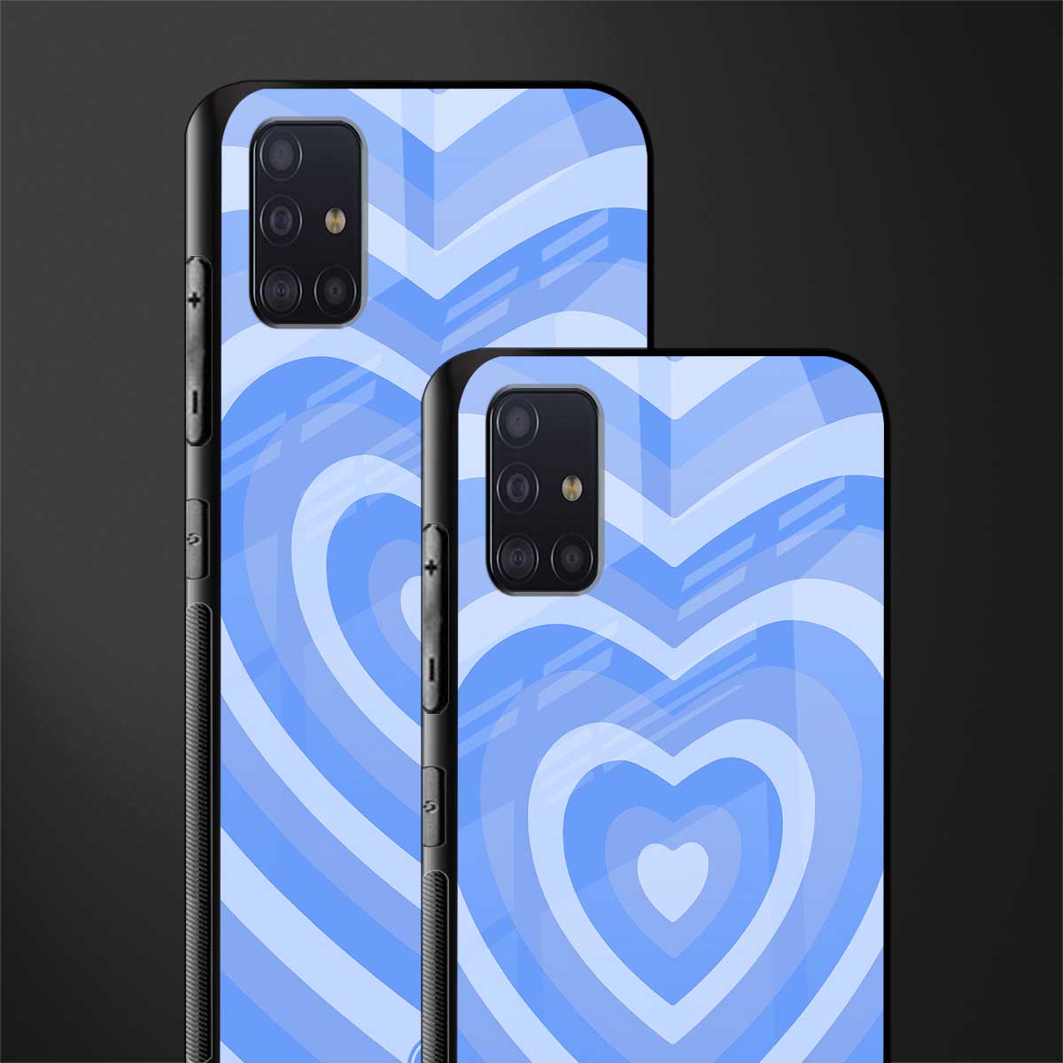 y2k blue hearts aesthetic glass case for samsung galaxy a71 image-2