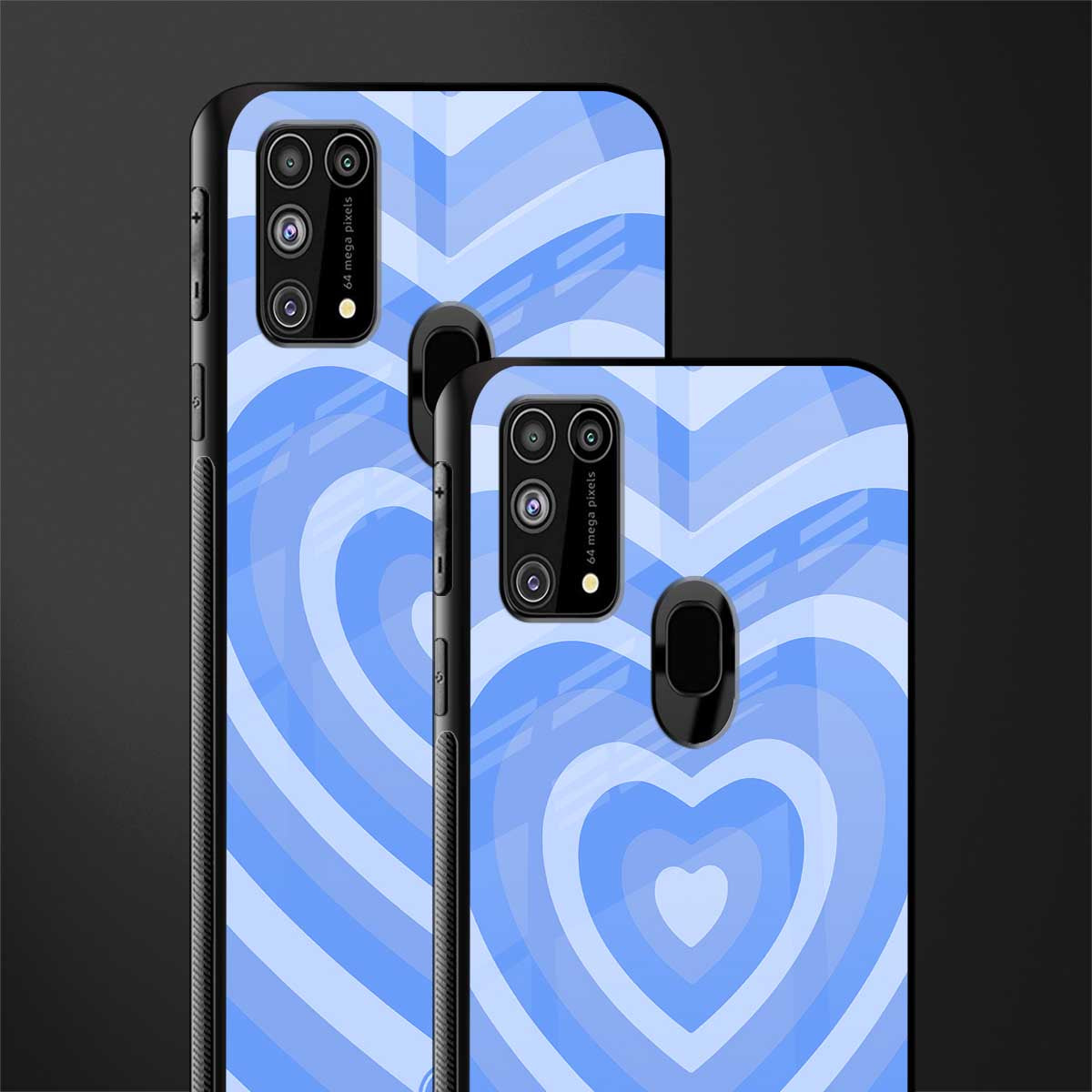 y2k blue hearts aesthetic glass case for samsung galaxy f41 image-2