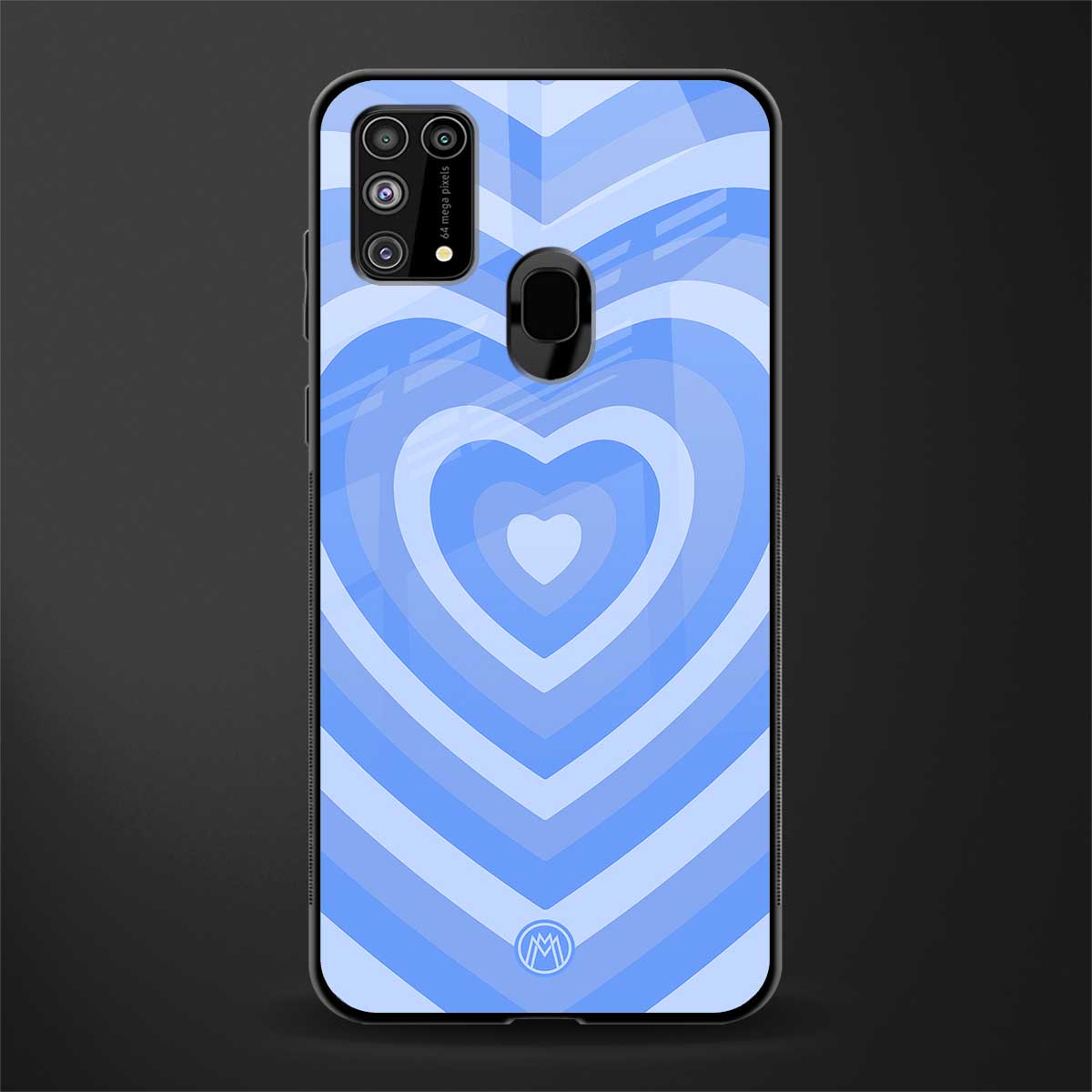 y2k blue hearts aesthetic glass case for samsung galaxy f41 image