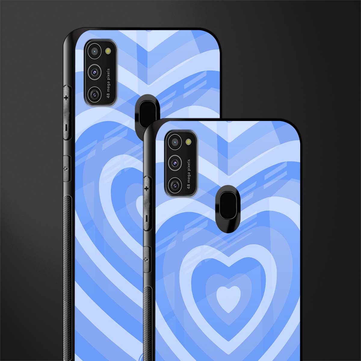 y2k blue hearts aesthetic glass case for samsung galaxy m30s image-2