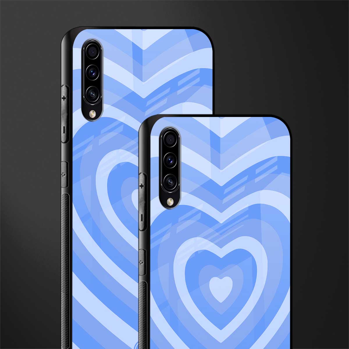 y2k blue hearts aesthetic glass case for samsung galaxy a50 image-2