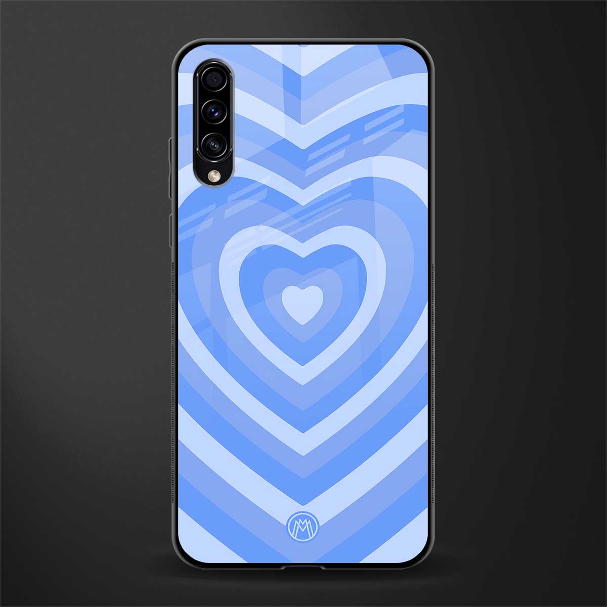 y2k blue hearts aesthetic glass case for samsung galaxy a30s image
