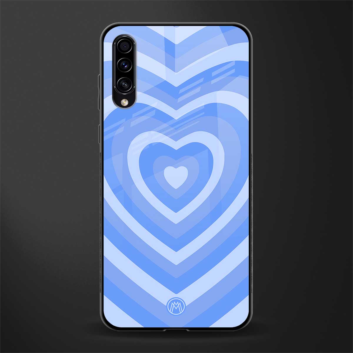 y2k blue hearts aesthetic glass case for samsung galaxy a70 image