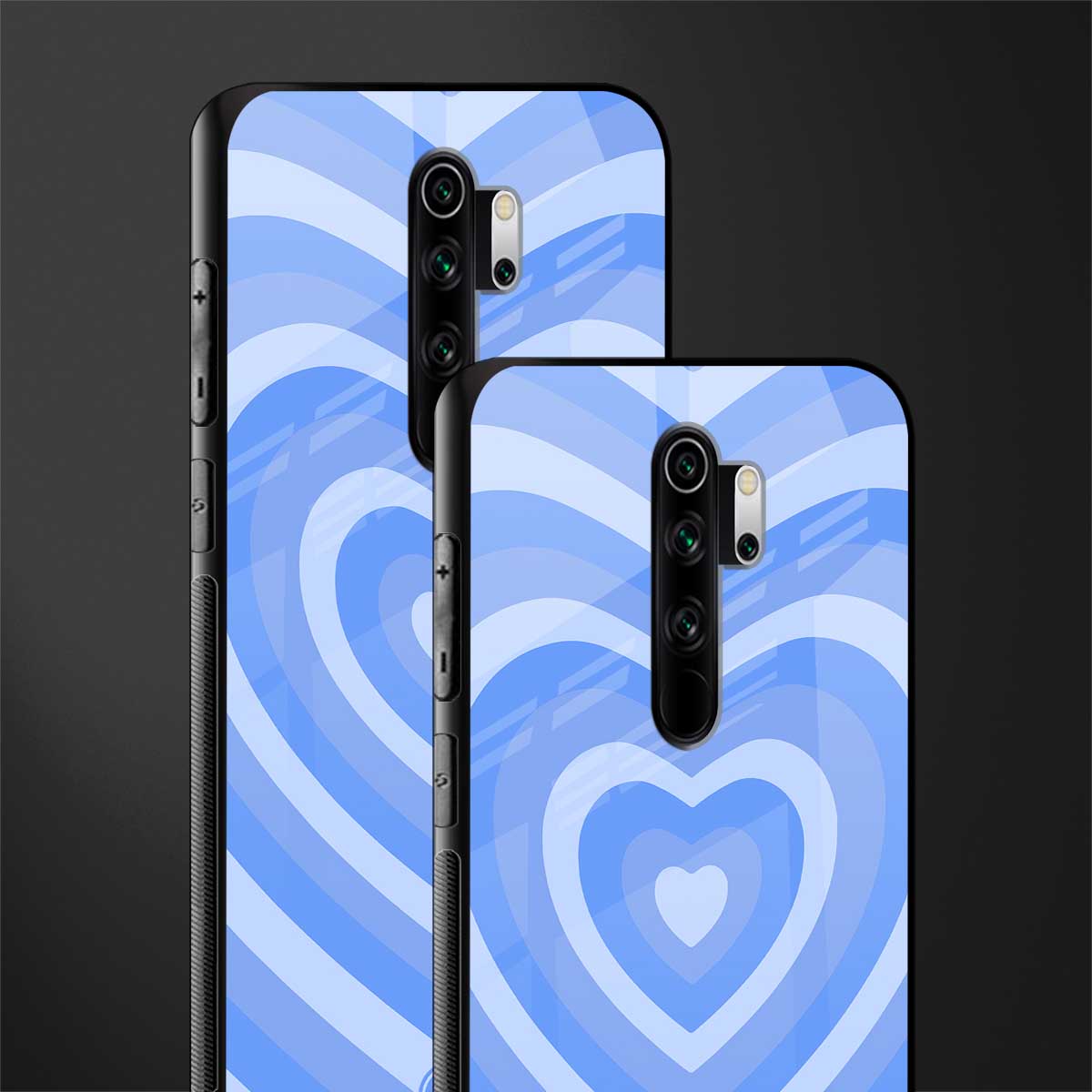 y2k blue hearts aesthetic glass case for redmi note 8 pro image-2