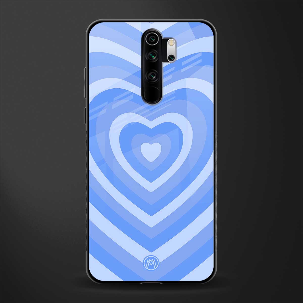 y2k blue hearts aesthetic glass case for redmi note 8 pro image
