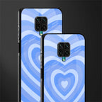 y2k blue hearts aesthetic glass case for redmi note 9 pro image-2