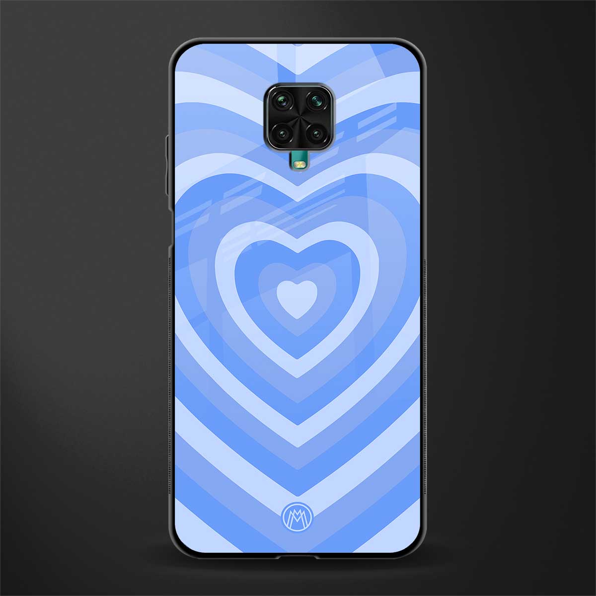 y2k blue hearts aesthetic glass case for redmi note 9 pro image