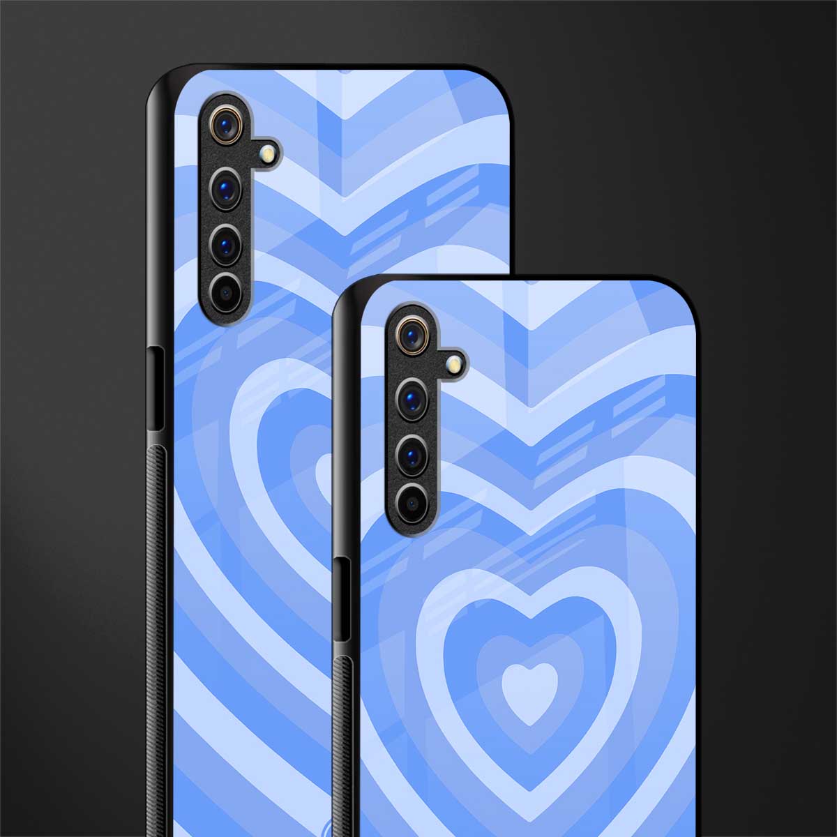 y2k blue hearts aesthetic glass case for realme 6 pro image-2