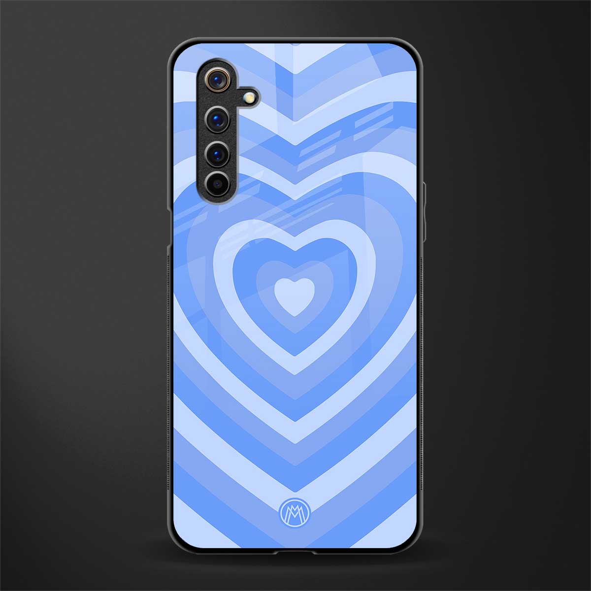 y2k blue hearts aesthetic glass case for realme 6 pro image