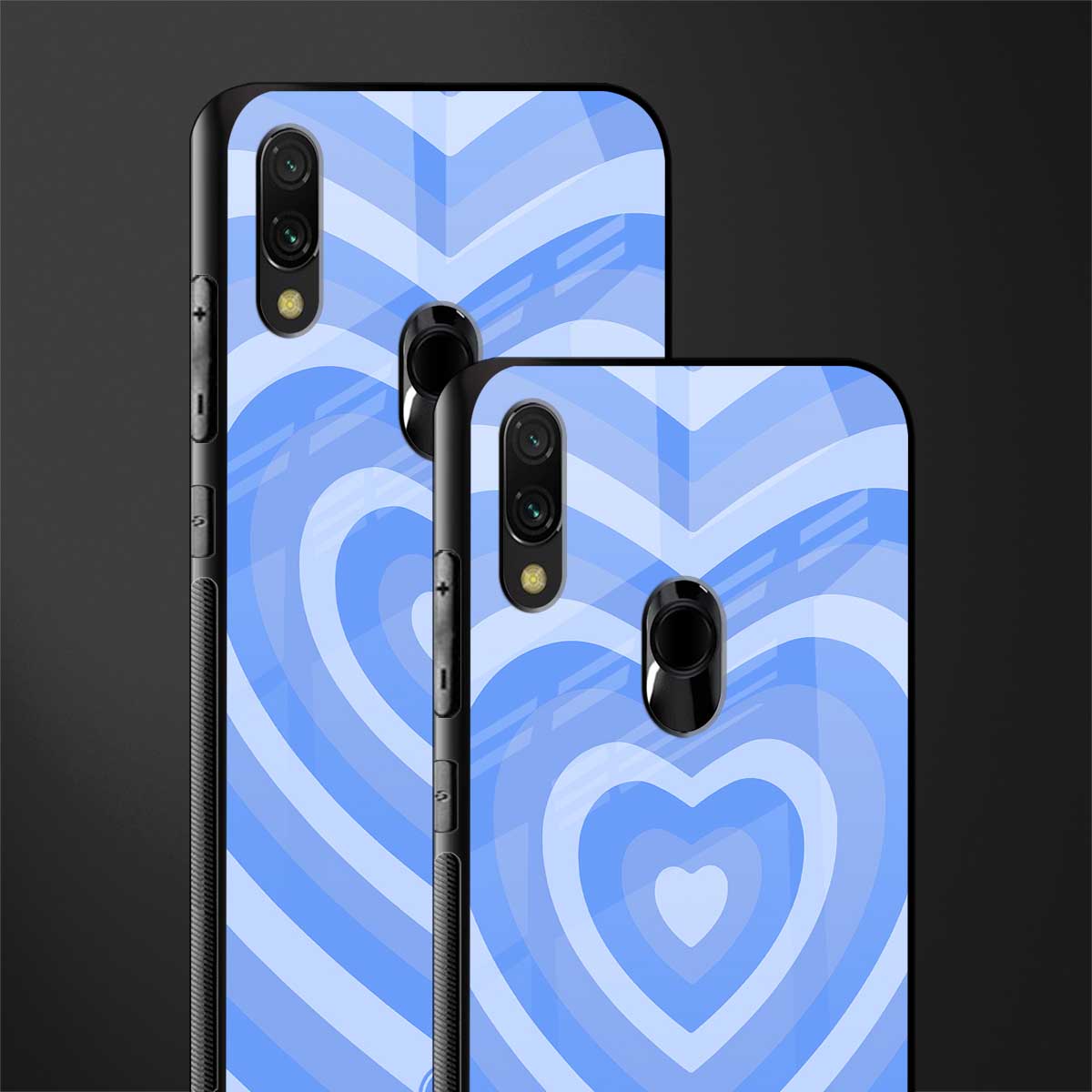 y2k blue hearts aesthetic glass case for redmi note 7s image-2