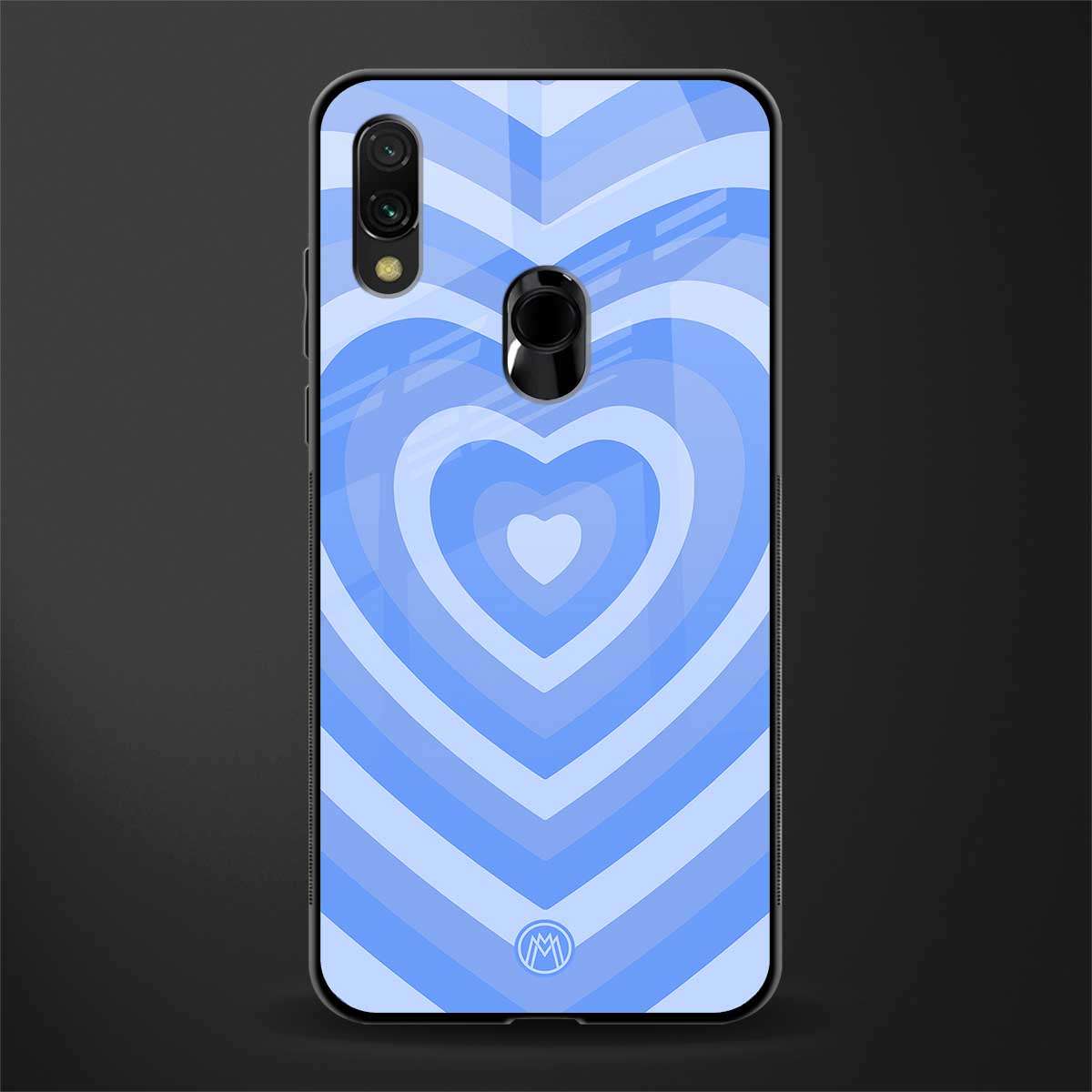 y2k blue hearts aesthetic glass case for redmi y3 image