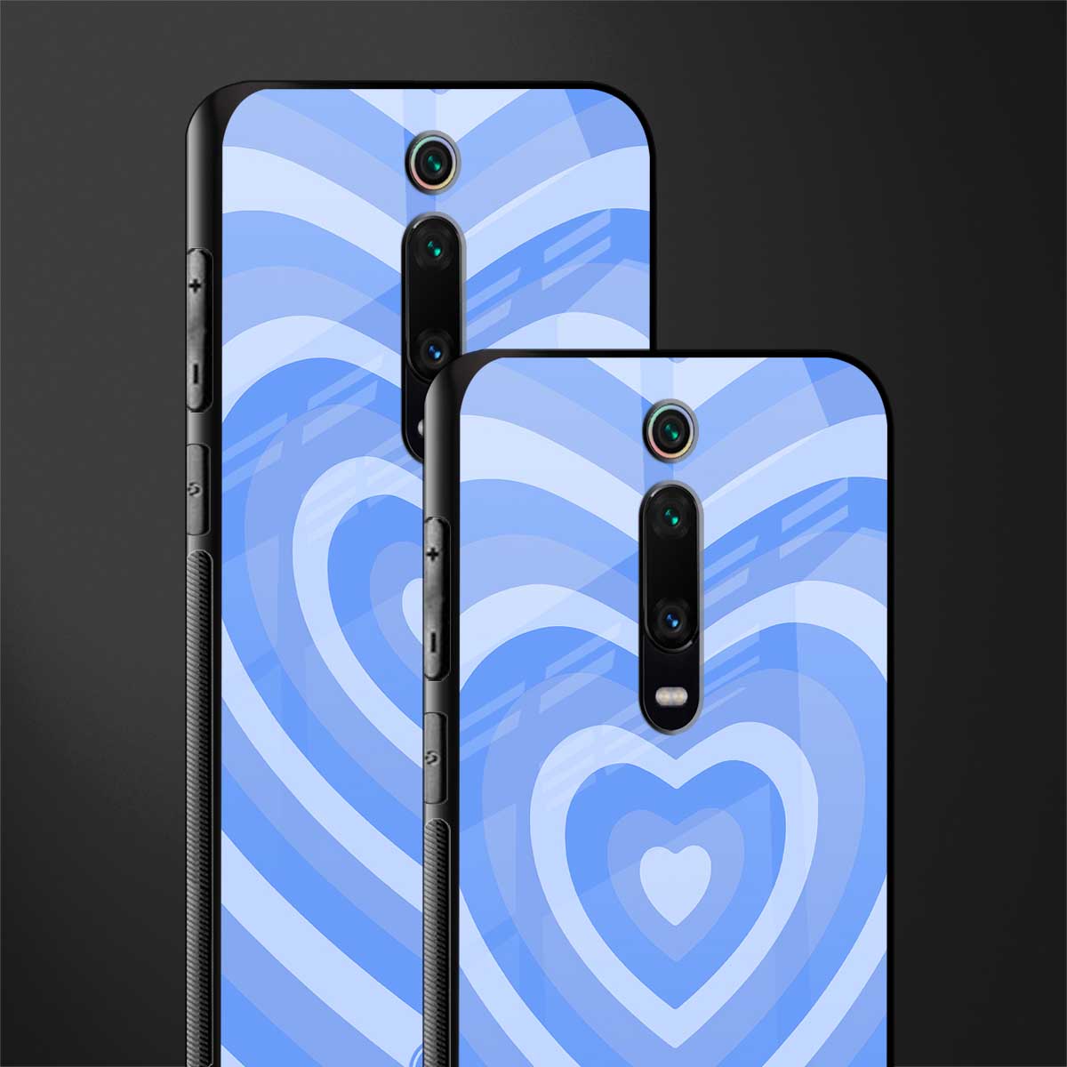 y2k blue hearts aesthetic glass case for redmi k20 pro image-2