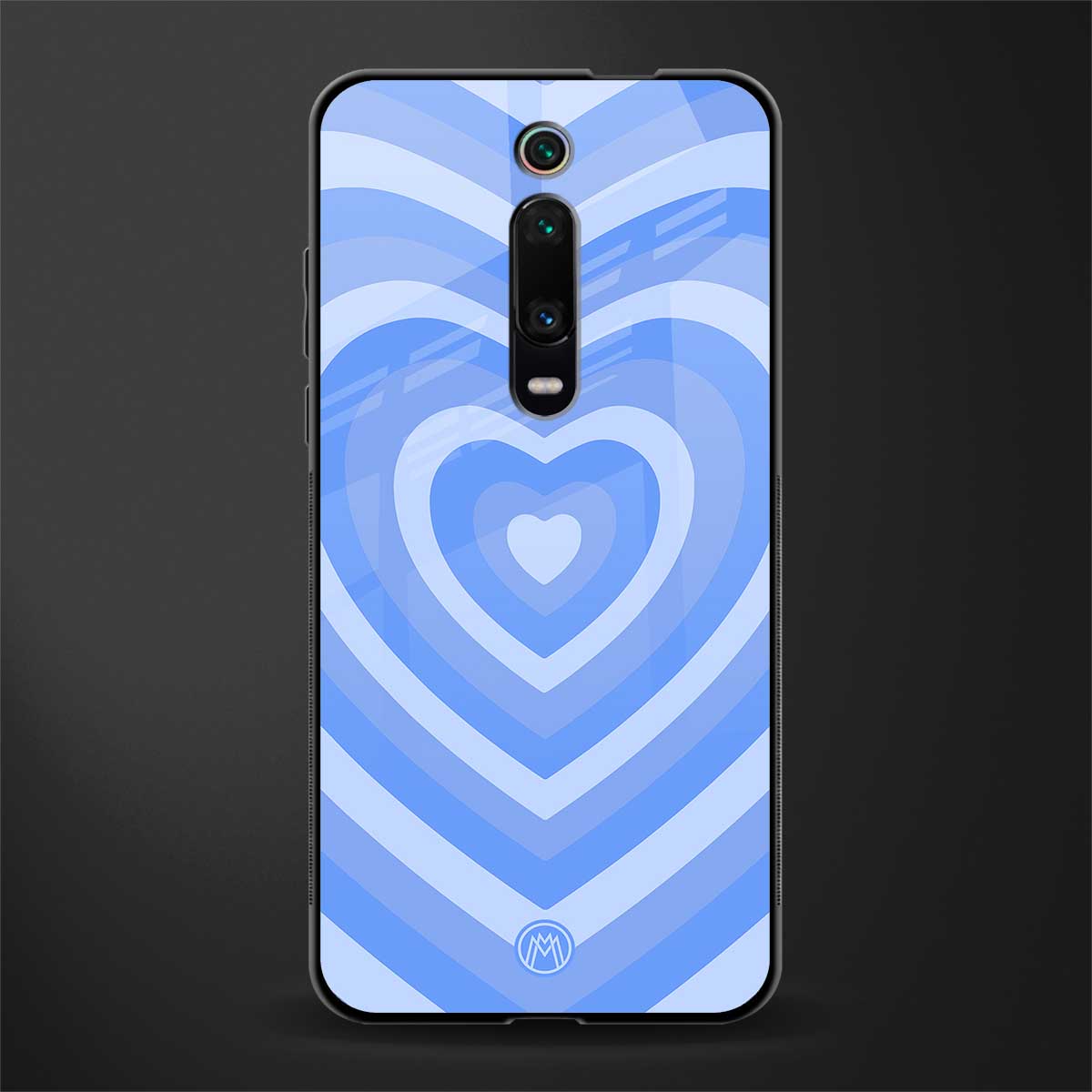 y2k blue hearts aesthetic glass case for redmi k20 pro image