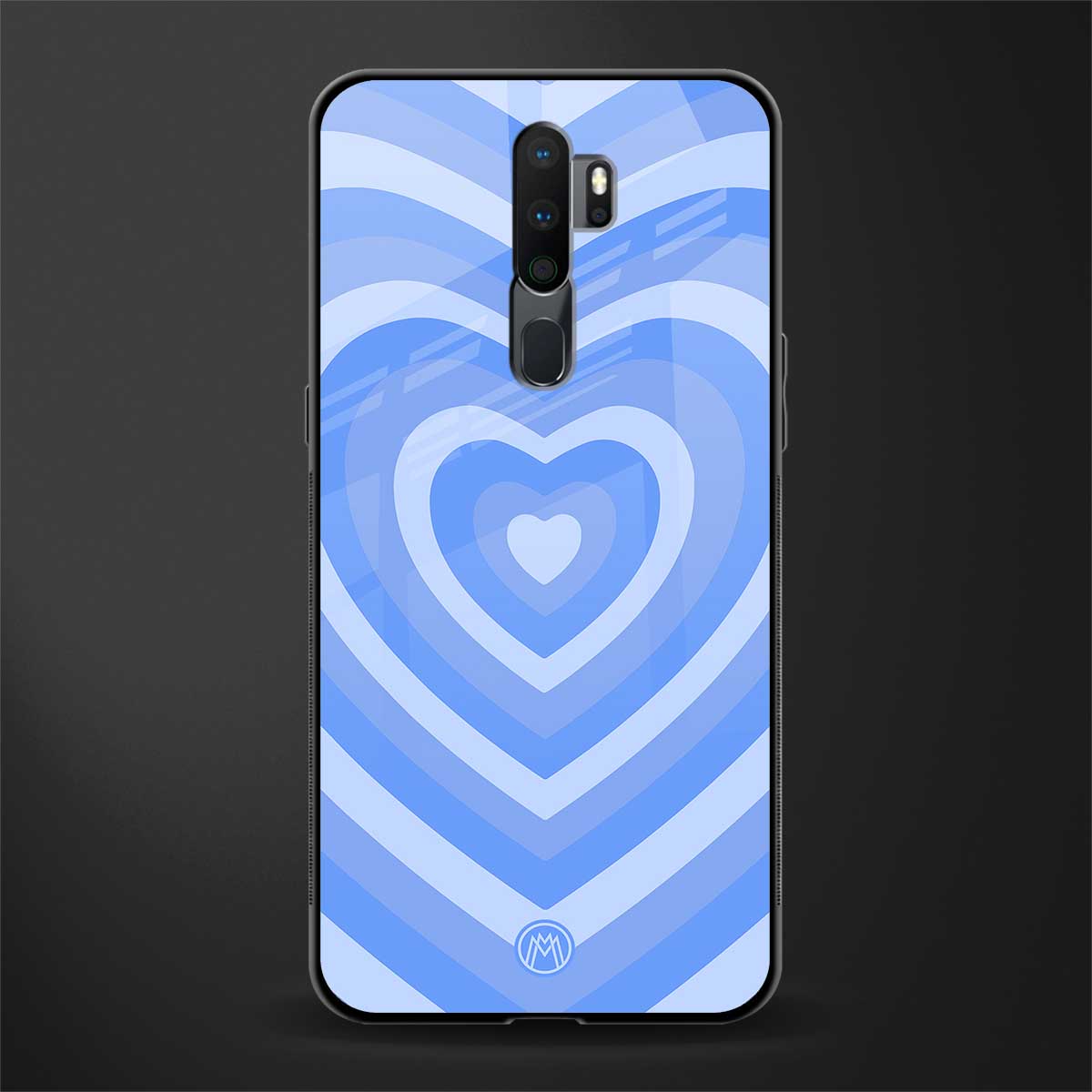 y2k blue hearts aesthetic glass case for oppo a9 2020 image