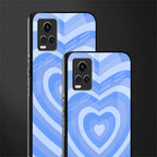 y2k blue hearts aesthetic back phone cover | glass case for vivo y73