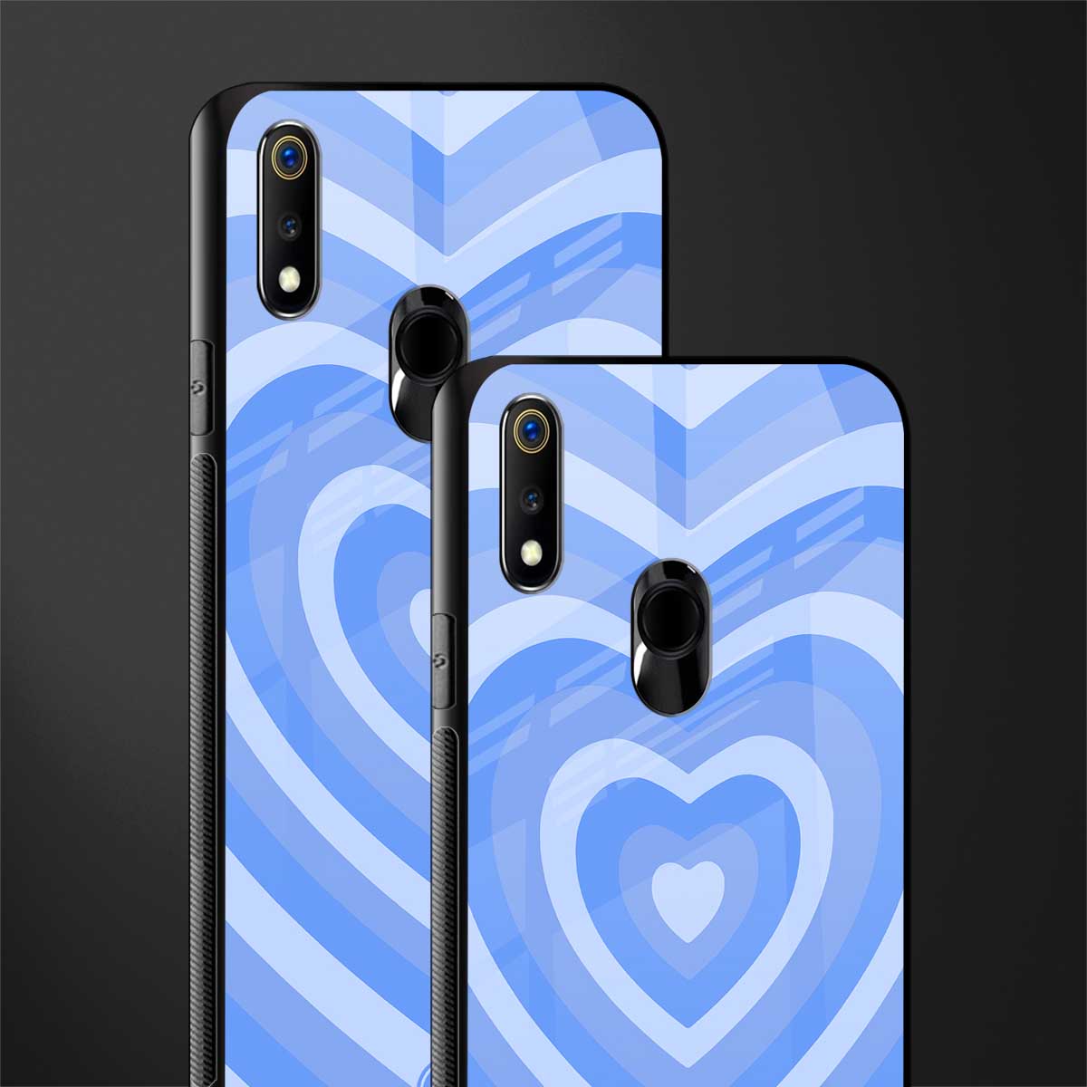 y2k blue hearts aesthetic glass case for realme 3 pro image-2