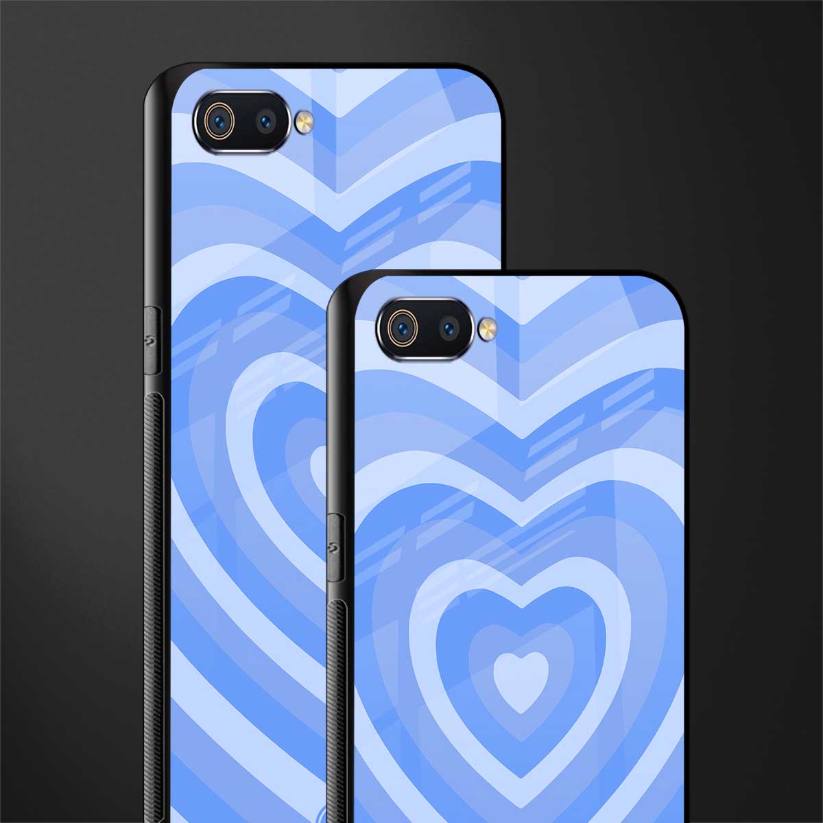 y2k blue hearts aesthetic glass case for realme c2 image-2
