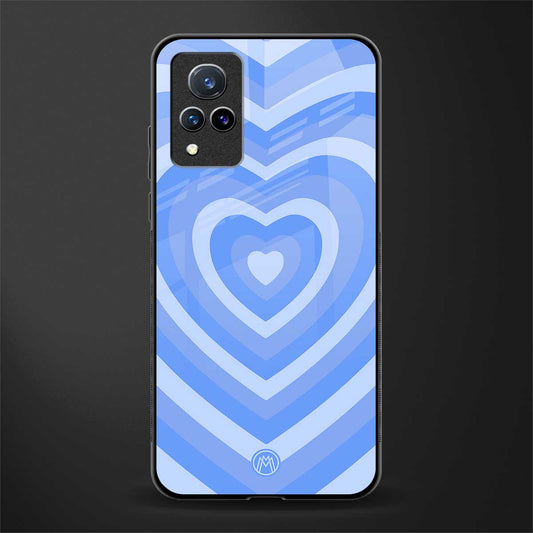 y2k blue hearts aesthetic glass case for vivo v21 5g image