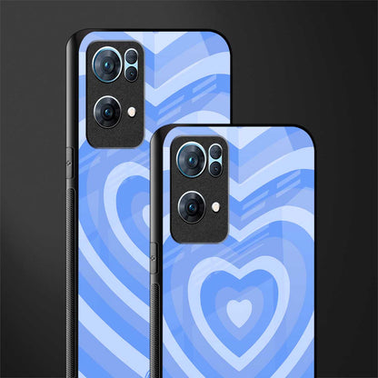 y2k blue hearts aesthetic glass case for oppo reno7 pro 5g image-2