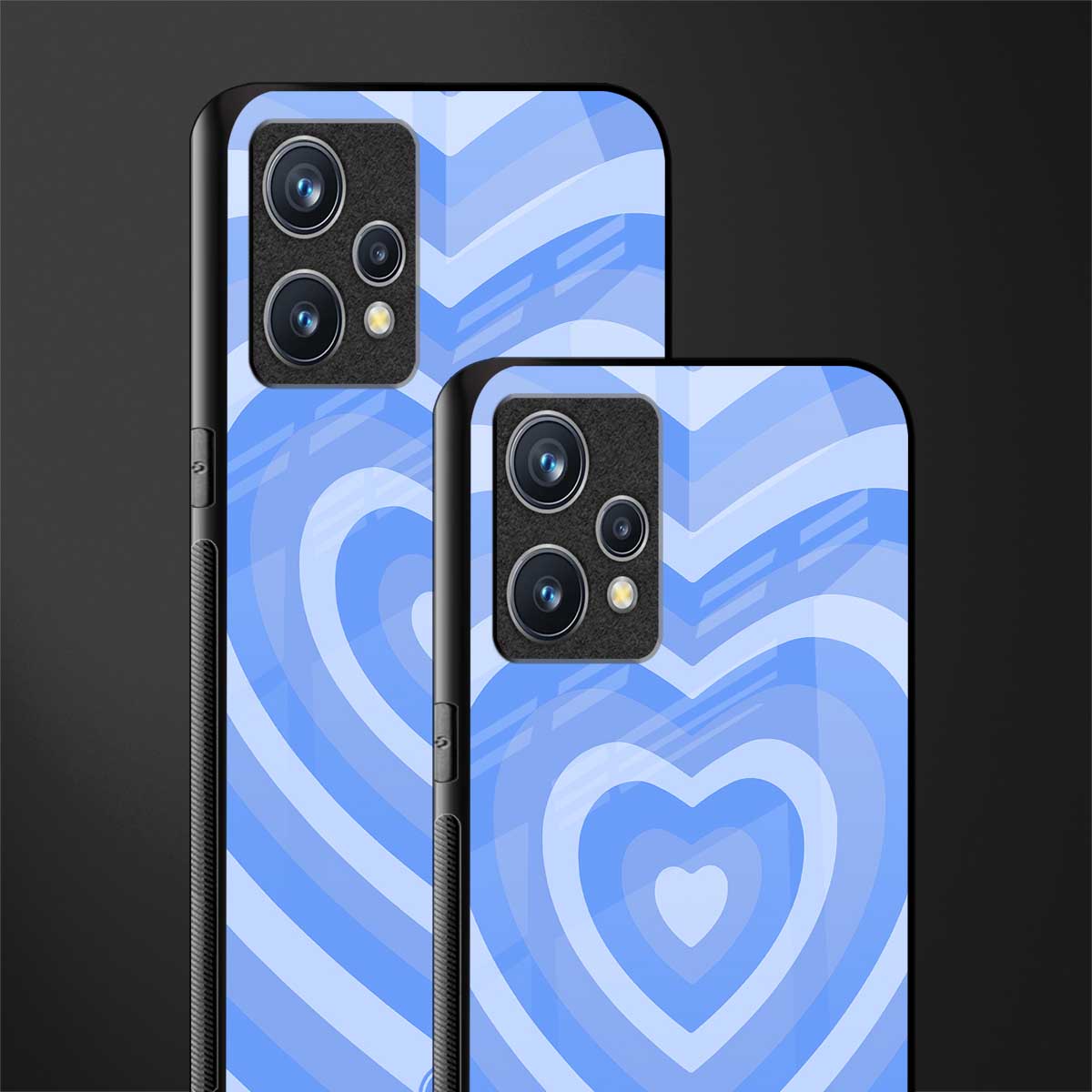 y2k blue hearts aesthetic glass case for realme 9 4g image-2