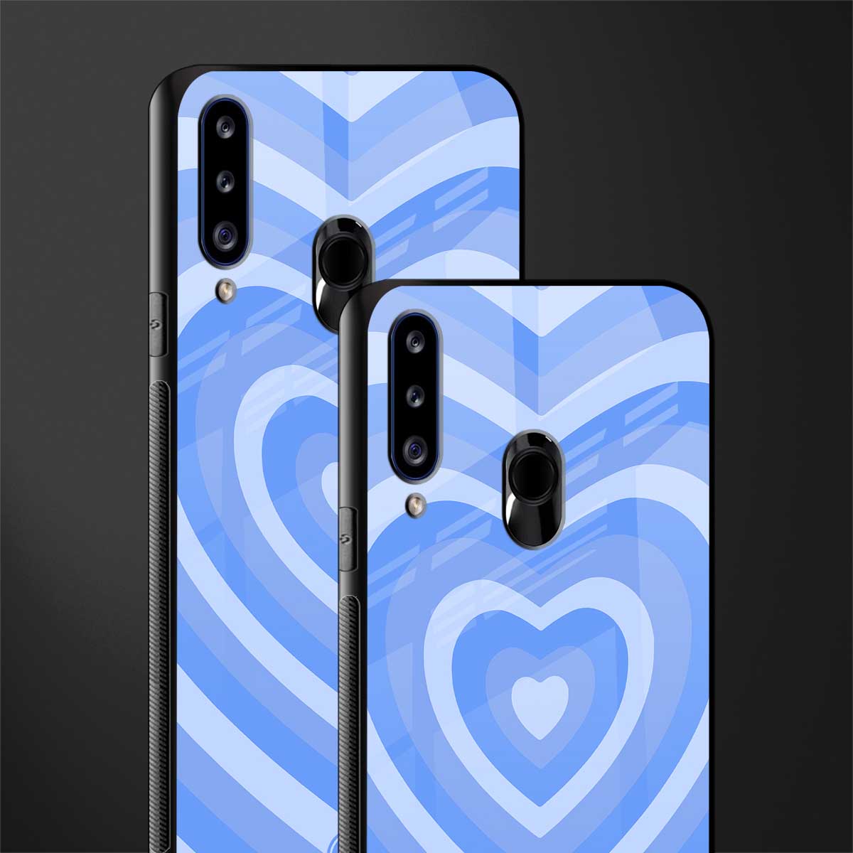 y2k blue hearts aesthetic glass case for samsung galaxy a20s image-2