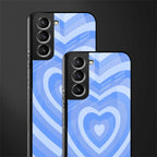 y2k blue hearts aesthetic glass case for samsung galaxy s21 image-2