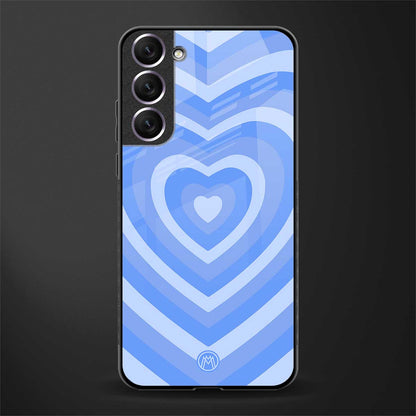 y2k blue hearts aesthetic glass case for samsung galaxy s21 plus image