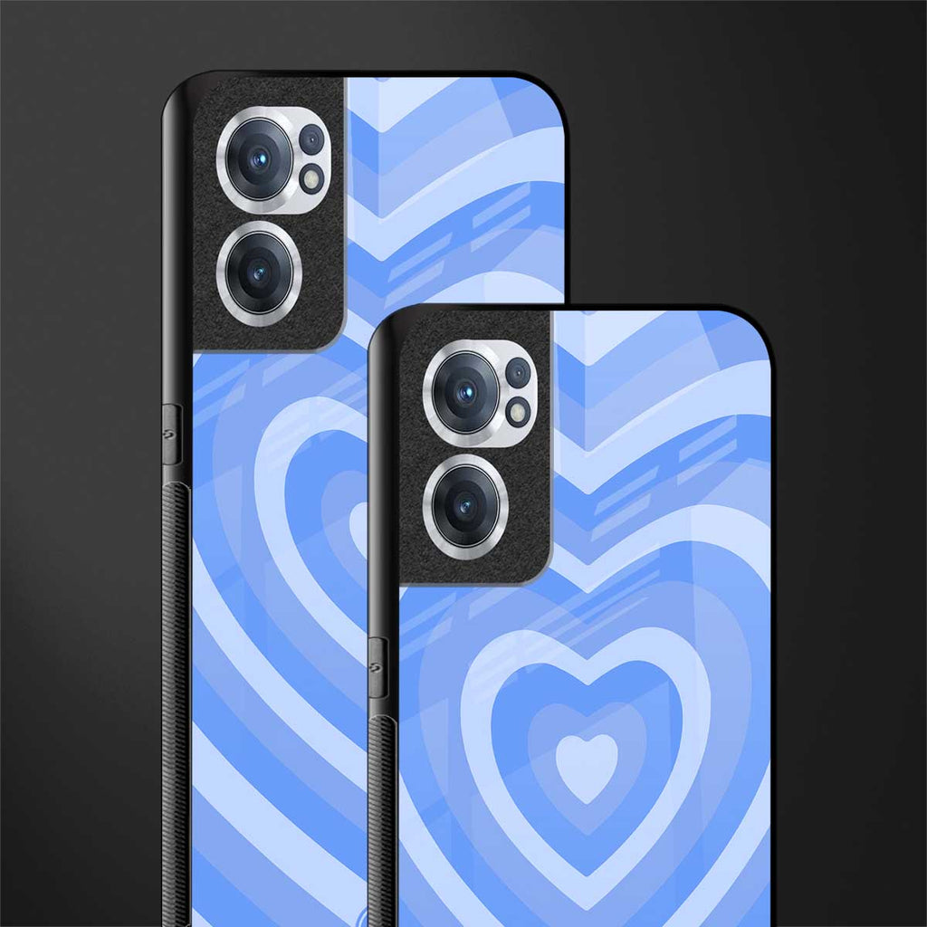 y2k blue hearts aesthetic glass case for oneplus nord ce 2 5g image-2