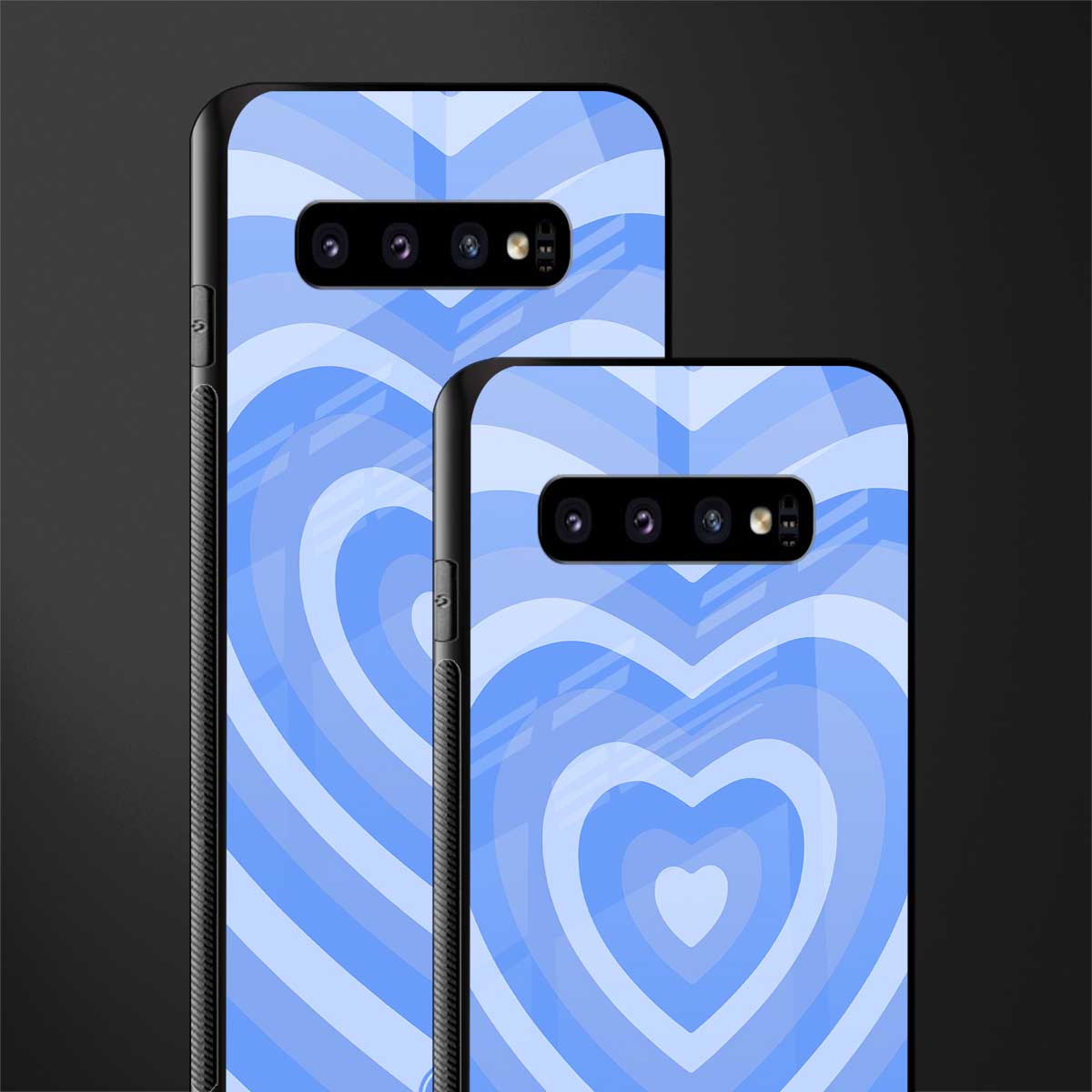 y2k blue hearts aesthetic glass case for samsung galaxy s10 plus image-2