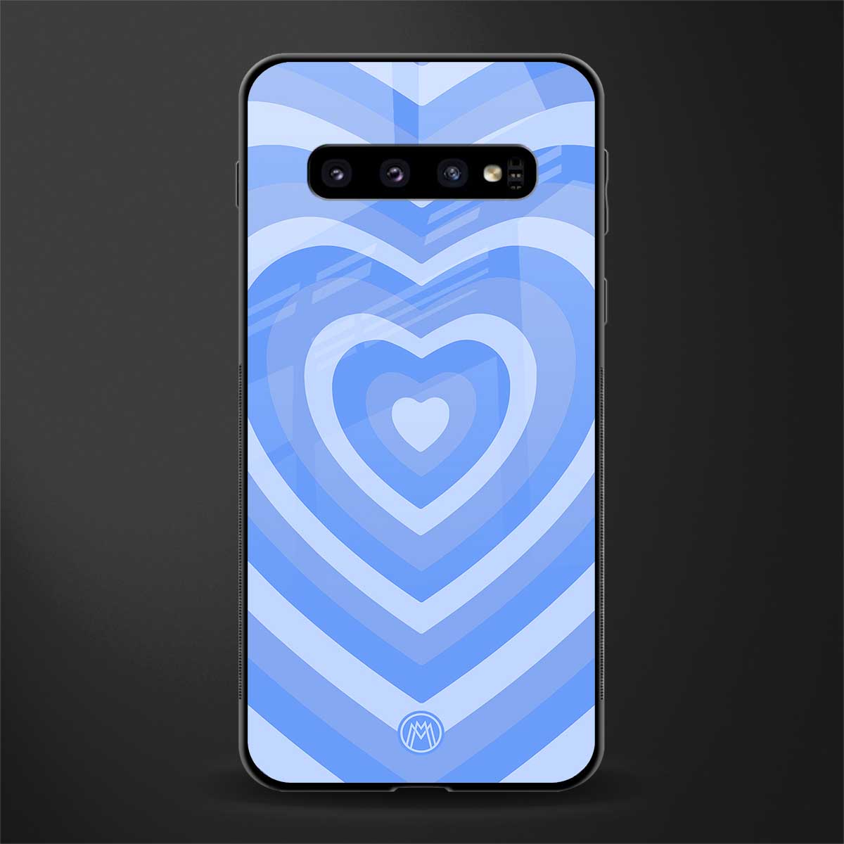 y2k blue hearts aesthetic glass case for samsung galaxy s10 plus image