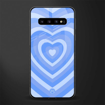 y2k blue hearts aesthetic glass case for samsung galaxy s10 plus image