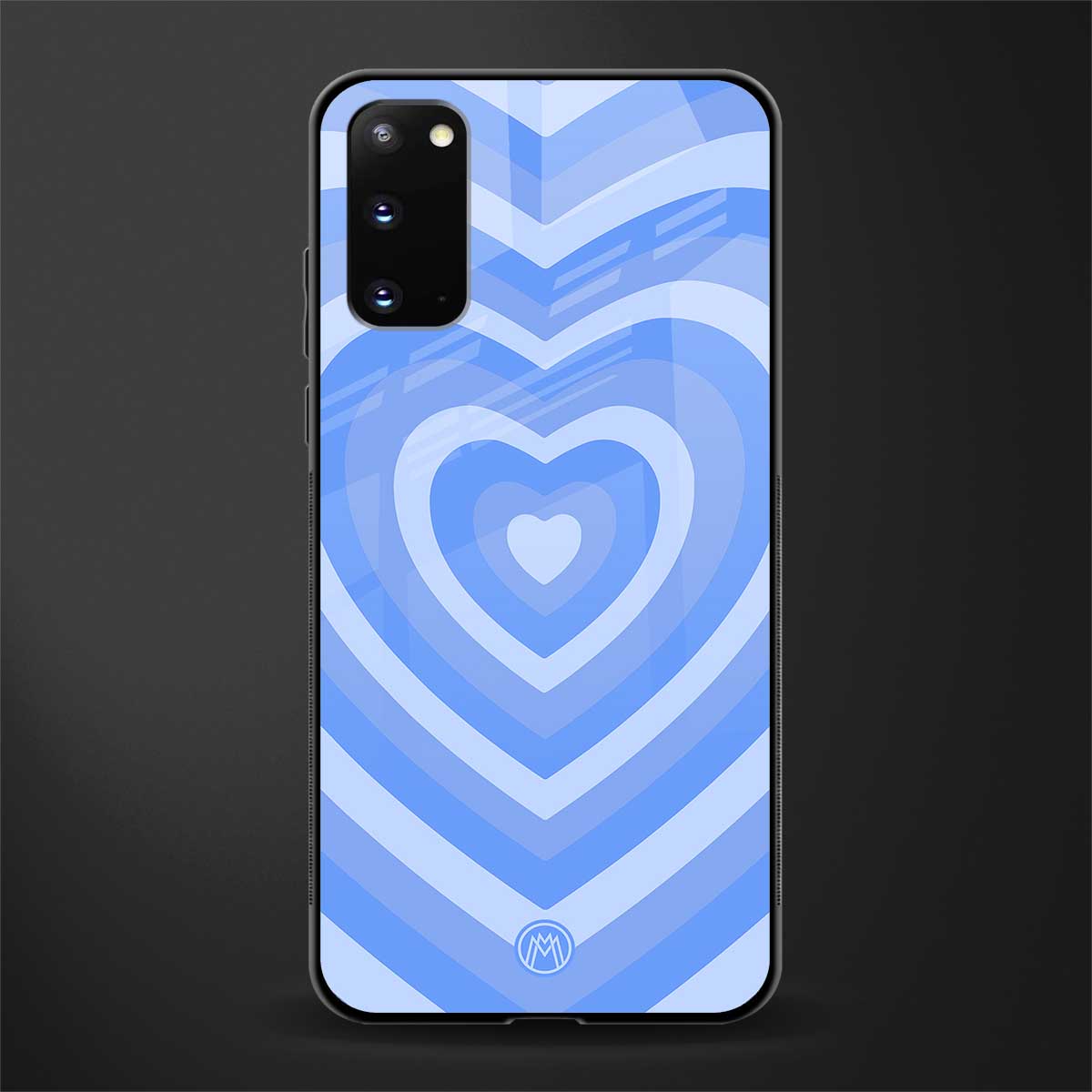 y2k blue hearts aesthetic glass case for samsung galaxy s20 image