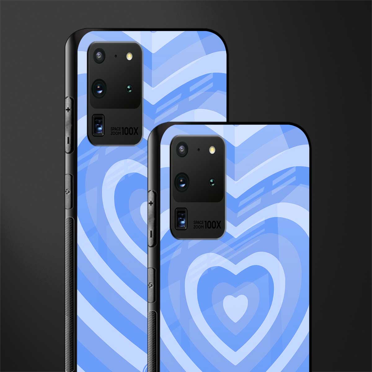 y2k blue hearts aesthetic glass case for samsung galaxy s20 ultra image-2
