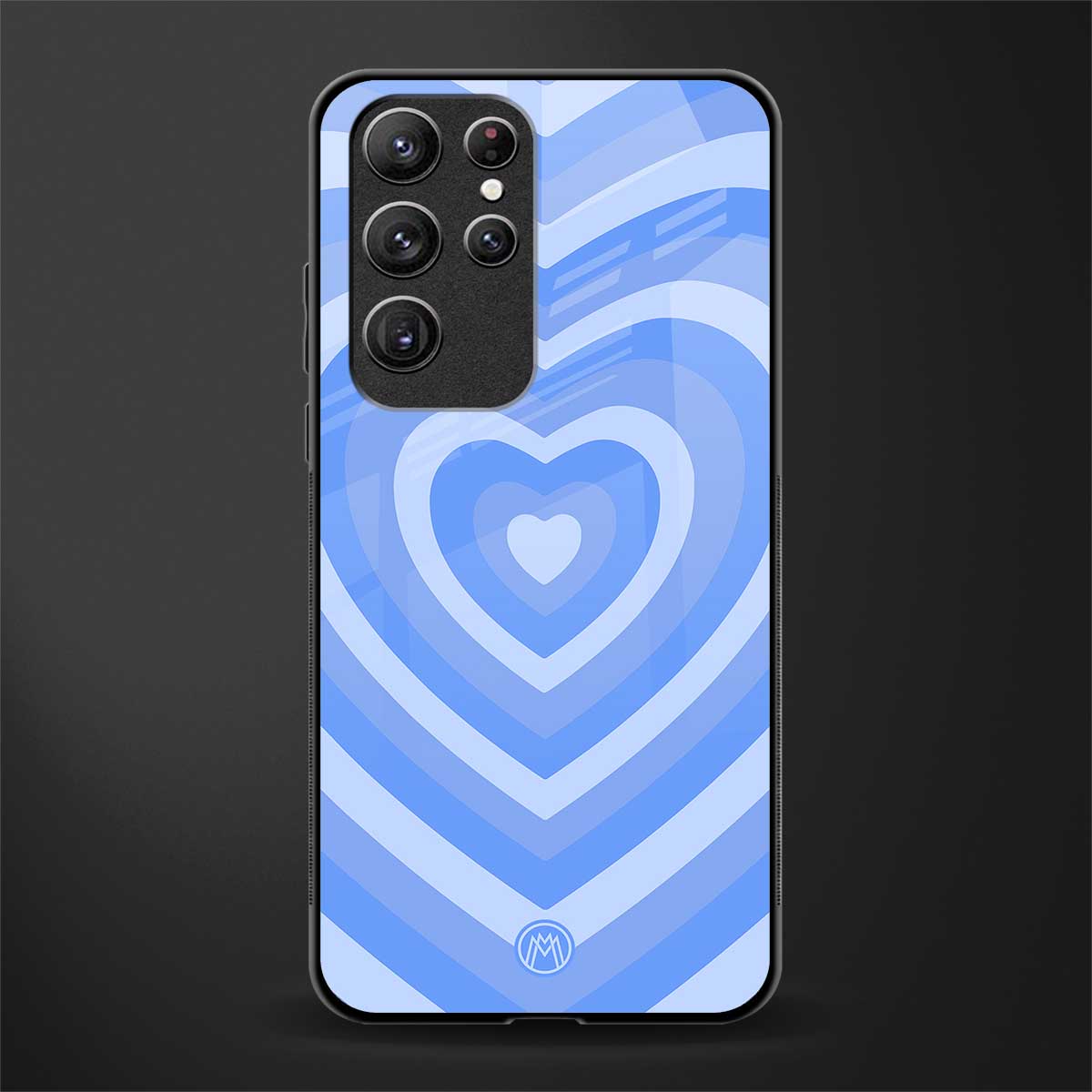 y2k blue hearts aesthetic glass case for samsung galaxy s22 ultra 5g image