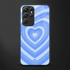 y2k blue hearts aesthetic glass case for samsung galaxy s21 ultra image