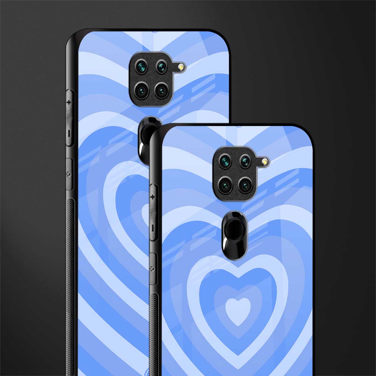 y2k blue hearts aesthetic glass case for redmi note 9 image-2