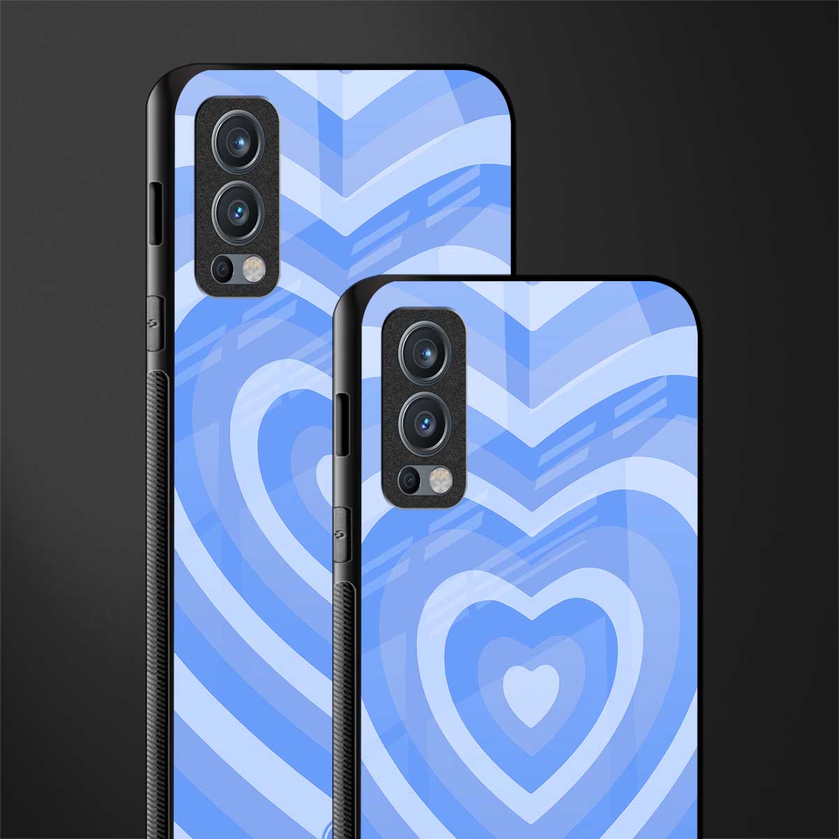 y2k blue hearts aesthetic glass case for oneplus nord 2 5g image-2