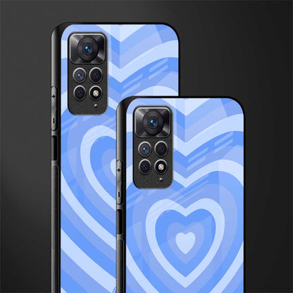 y2k blue hearts aesthetic glass case for redmi note 11 pro image-2