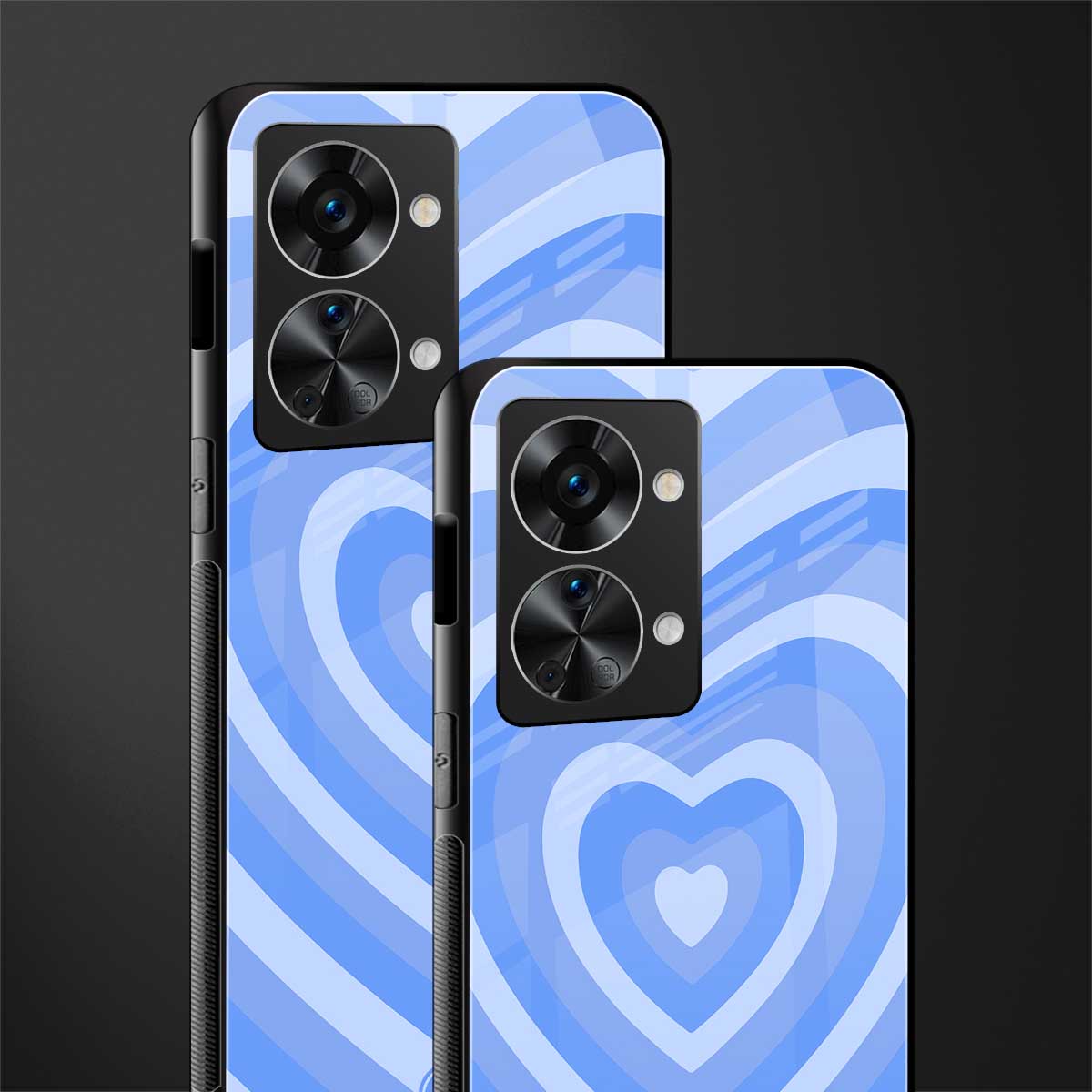 y2k blue hearts aesthetic glass case for phone case | glass case for oneplus nord 2t 5g