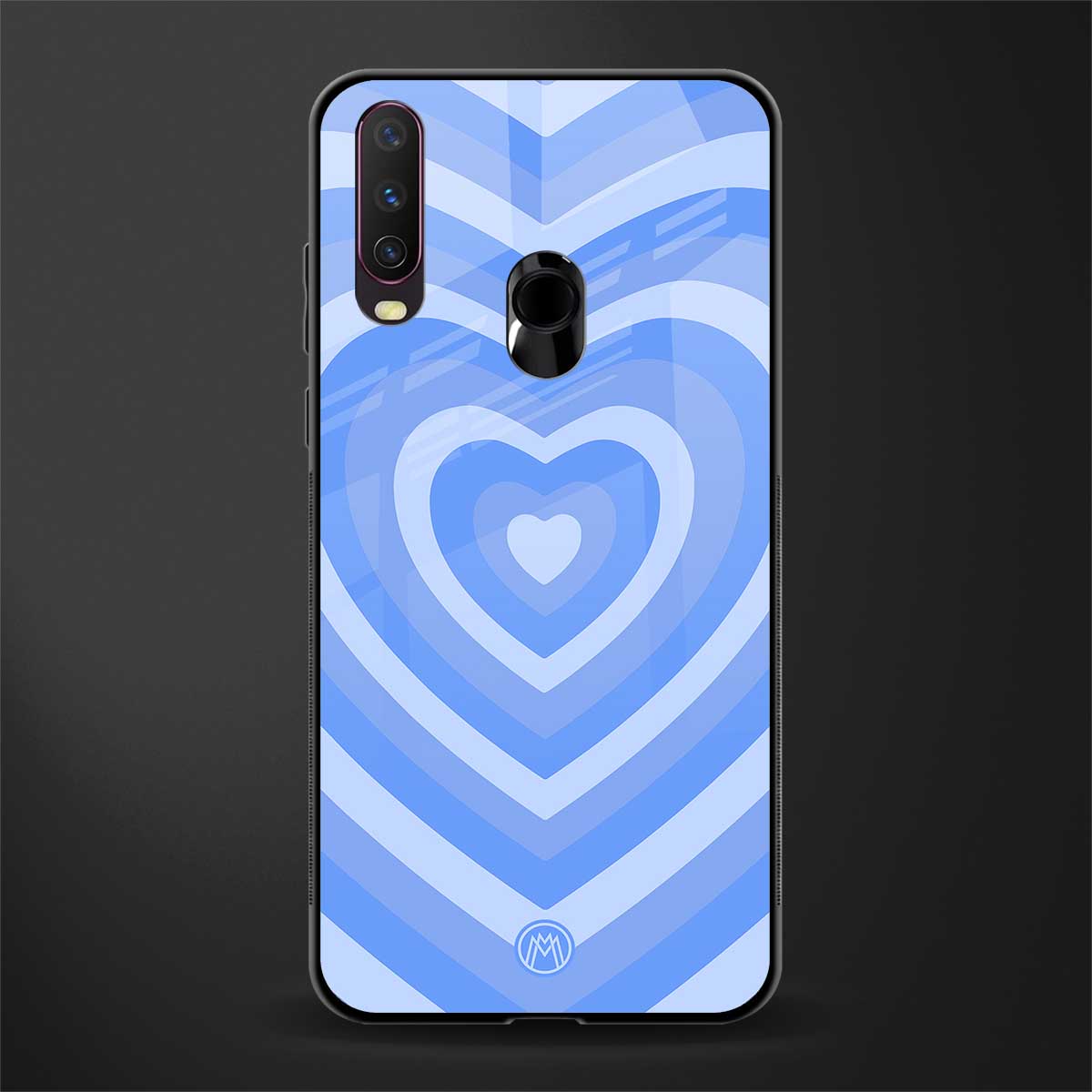 y2k blue hearts aesthetic glass case for vivo y15 image