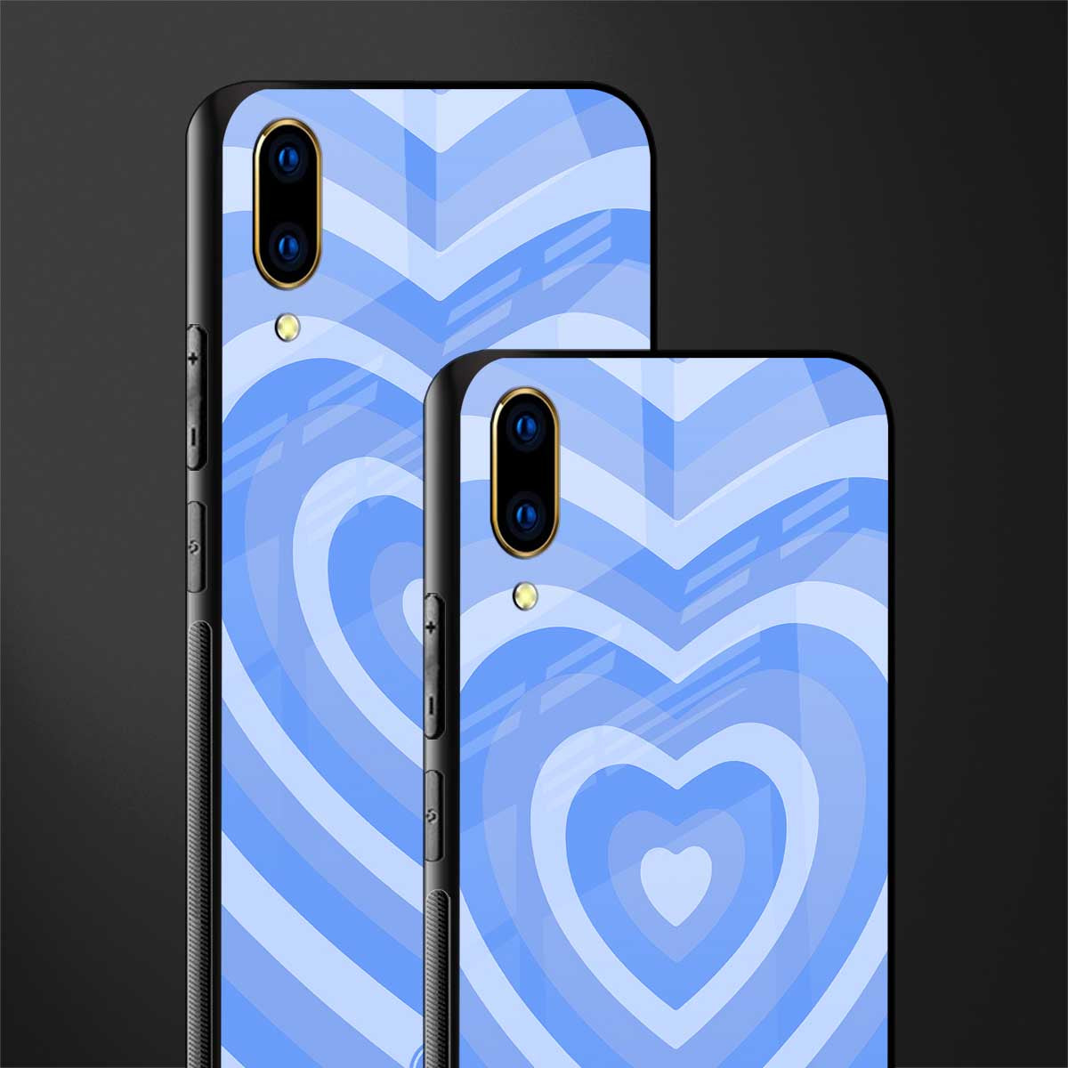 y2k blue hearts aesthetic glass case for vivo v11 pro image-2